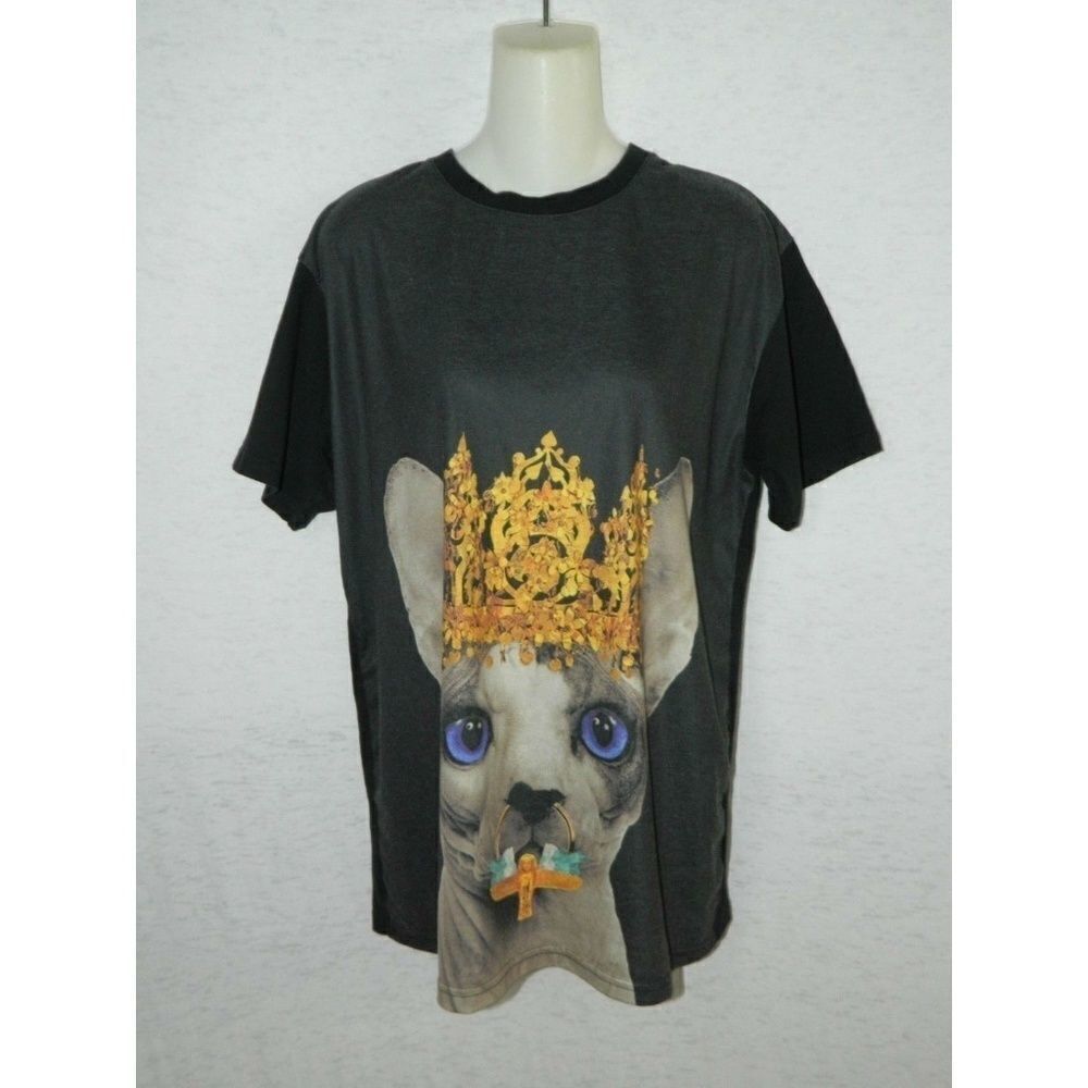 T-Shirt Streetwear Crown Dog Short Sleeve Shirt Large